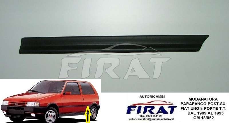 MODANATURA PARAFANGO FIAT UNO 3 PORTE 89-95 POST.SX